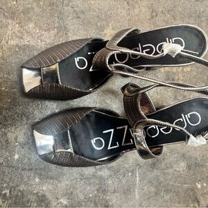 Apepazza Black and Silver Strappy Heels